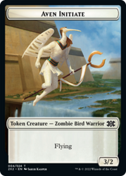 Worm // Aven Initiate Double-Sided Token [Double Masters 2022 Tokens]